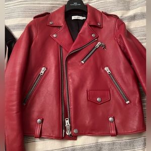 Coach leather moto jacket lamb skin